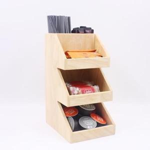 아트박스/디자인엔씨 원목 사선홈카페수납소품 3단