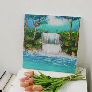 아트박스/꾸밈 ac965-캔버스액자30x30_풍수폭포그림