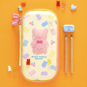 아트박스 1단 젤리곰 멀티파우치 필통 옐로