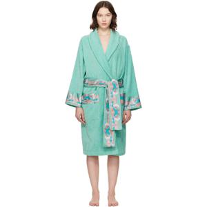 25 FW 베르사체 여성 블루 코랄 시어터 바스 가운 252404F077000