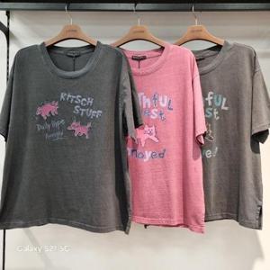 리트머스 HC34 여성 천냥이 피그먼트 오버핏 TS LP3TF612