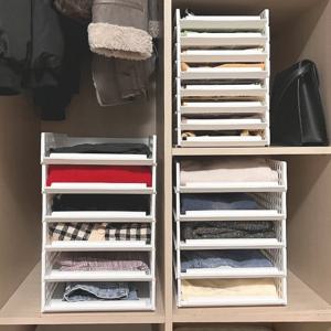 풀 슬라이딩 옷정리 적층 트레이 소형 10P