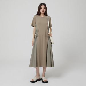 [랩]사이드 배색 스트링 롱원피스(AR2WO660)