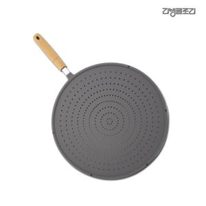 리빙글로리 실리콘 우드핸들 기름방지망 후라이팬덮개 30cm
