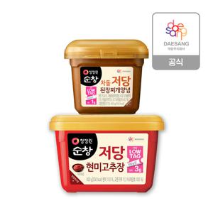 청정원 순창 저당고추장 500g + 저당 차돌된장찌개양념 450g