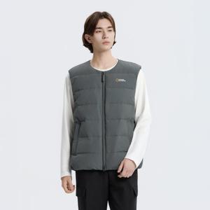 N254UDV920 헤론 U넥 경량 구스다운 베스트 STONE GREY