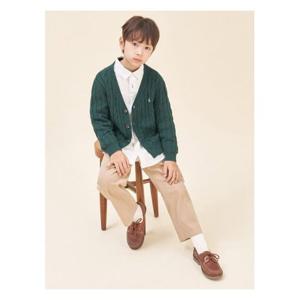 [빈폴키즈][Essential] 면 케이블 카디건  그린 (BI585AUE1M)