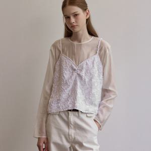 Jacquard bustier blouse - Ivory [BE25FATP005IV]