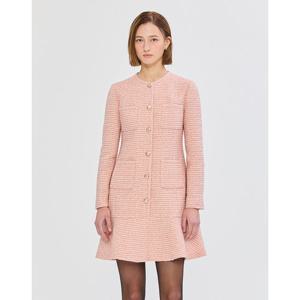 질스튜어트 뉴욕 여성 25SS 시즌오프 코랄 트위드 폴리혼방 원피스 JSDR5A100C2