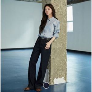[지오다노]여자 간절기 일자핏 스트레이트핏 워싱 청바지 데님 415954