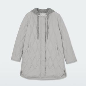 롱 길이 니트 후드 시슬 다운 재킷 (UFKWJA4A5T-L/GREY)