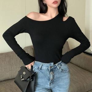 오프숄더 F006808_보트넥 어깨트임 스판티