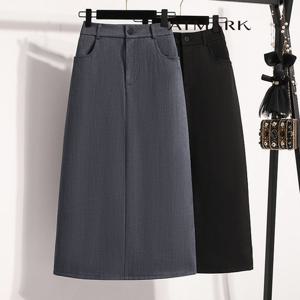 ATMARK 뒷밴딩미니멀A라인스커트_AA56SK013G