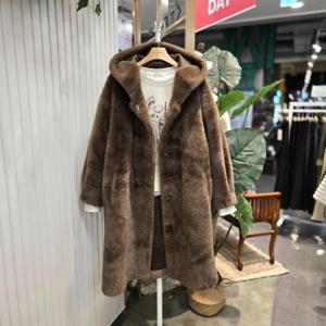 스테파니 HC05 밍크롱후드코트CT A24JK4441HK