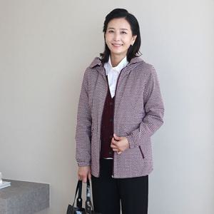 [쉬즈마담]J31719 디지탈나염 반후드 자켓 50대 엄마옷