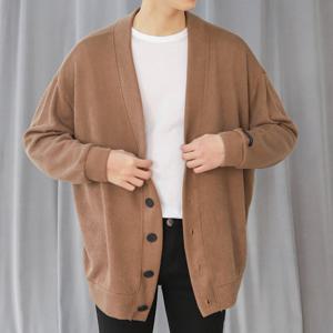 [더맨쉽] 여유로운핏 패치포인트 오버핏 가디건