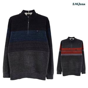 SMJ1415 부드러운 기모 집업 티셔츠 남자 겨울 집업티 중년 남성