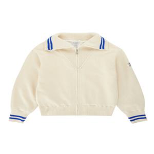 [PIGC] 여성 배색 포인트 집업 스웨터 화이트 (LFC540131)