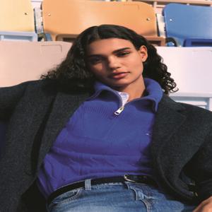 소프트 울 케이블 하프 집업