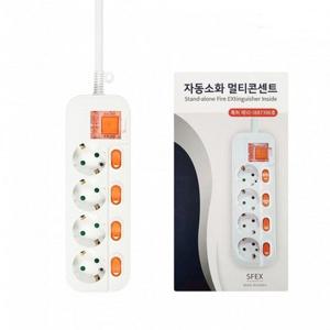 오피스넥스 자동소화 개별 멀티탭 4구 3M DYM-SG4C-SI SFEX