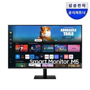 삼성전자 [공식] 삼성 M5 S32DM500 80.1cm 스마트모니터 블랙  OTT 유튜브 넷플릭스 미러링 스마트싱스 게이밍허브 삼성헬스 굿닥 워크스페이스