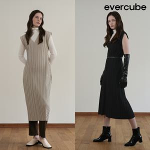 [TRICOT 컬렉션] 에바큐브 25FW 플리츠 원피스