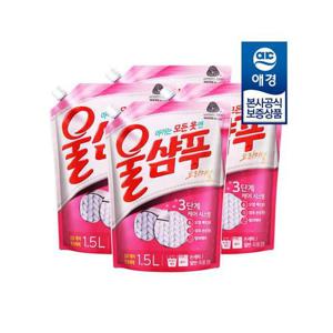 [울샴푸]울샴푸 오리지널 리필 1.5L x4개 + 섬유유연제 200ml 증정