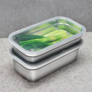 엣지 스텐 얕은 + 깊은 스파게티 밧드 뚜껑 용기 세트