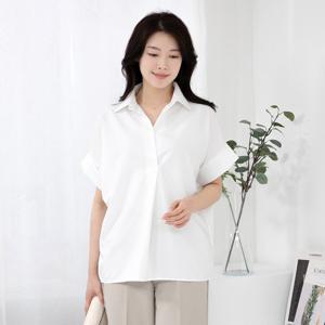 여성 엄마옷 무지 카라 반팔 블라우스 BL403073 중년여성의류/50대/60대/마담/빅사이즈/할머니옷