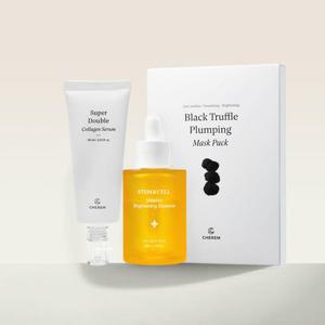 [체르엠]수분 탄력 미백3종세트(비타민에센스 30ml+슈퍼 더블 콜라겐 세럼 60ml+마스크팩5매)