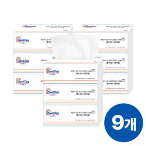 [스웰데이] 뽑아쓰는 키친타월 3겹 (100매 3개) 3팩 총 9입