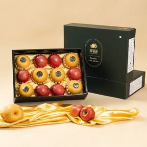 [과일꾼]지정일 출고 보자기 동봉 사과배 혼합 선물세트 3호(6kg 사과6/배6)