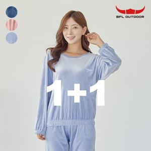 [1+1] 여성 울트라 솔리드 극세사 커플 라운드 상하 3종 택1