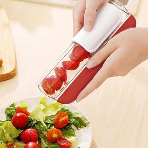 방울토마토 커터 체리 포도 슬라이서 작은과일 케이크 장식 칵테일 채칼 R134