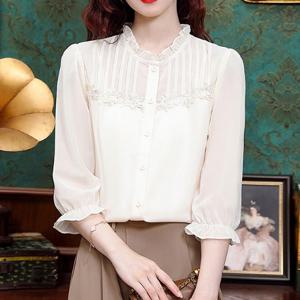 [블랙퀸] 부띠끄 시스루 빅사이즈 블라우스 blk003561