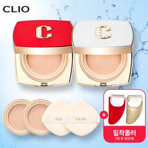 [10%할인+10%적립+빅적립행사]  NEW 클리오 올  뉴 마그넷 팩트(본품2+리필2)+ 밀착롤러1개(레드or골드 랜덤) [홈앤쇼핑 단독구성]
