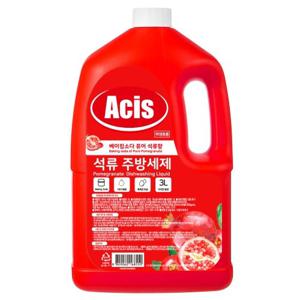 아키스 베이킹소다 주방세제 석류 대용량 3L 1개 천연유래 1종