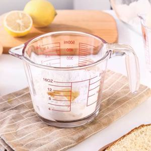 이유식 유리 계량컵 500ml 베이킹 손잡이 비커 비이커 대용량 눈금컵 N647