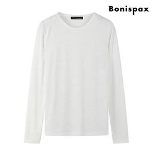 [보니스팍스]라운드넥 슬림핏 베이직 무지 긴팔 티셔츠 (XO1LW030L0)