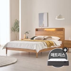 핀란디아 로렌스 원목 퀸침대Q+포켓매트리스