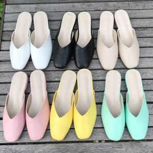 당일출고 라니 스퀘어토 브이컷 뮬 슬리퍼 블로퍼 2.5cm 6color
