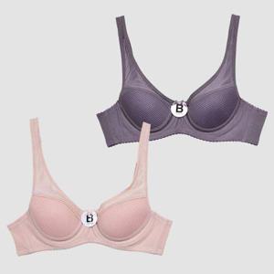 매쉬 사선 포인트 풀컵 와이어 몰드 B컵 브라 (WD6934F)