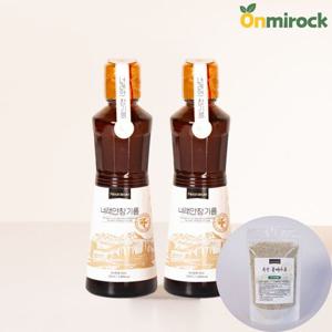 온미락 너래안 국산 참기름 320ml 2병+들깨가루 100g 저온압착 100% 국내산 참깨 당일착유