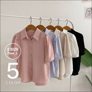 허니제이 /  2사이즈  초틴 퍼프소매 반팔 블라우스(5color)