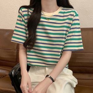 나바바 / NT2659 캐주얼 단가라 라운드넥 반팔 티셔츠