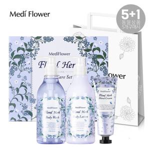 [5+1덤증정]메디플라워 플로랄 허브 바디케어 세트(바디워시+바디로션+핸드크림)+쇼핑백