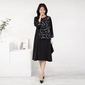 여성 엄마옷 패턴 진주 롱 원피스 OP402097 중년여성의류/50대/60대/마담/빅사이즈/할머니옷
