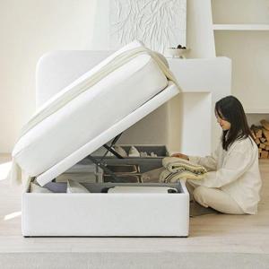 아씨방가구 라핀스 좁은방 패브릭 빅수납 호텔식 리프트업 침대 SS