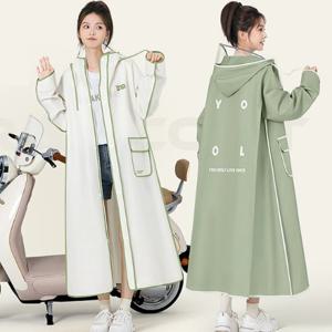 [블랙퀸] 배색라인 백팩가능 성인용 레인코트 blk003627