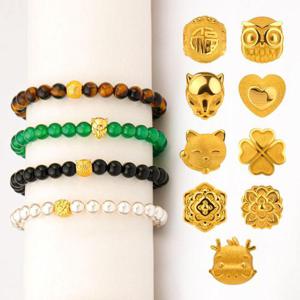 [한국금다이아몬드] 순금 팔찌 행운 디자인 참 9종 원석 4종 택1 24K 1g